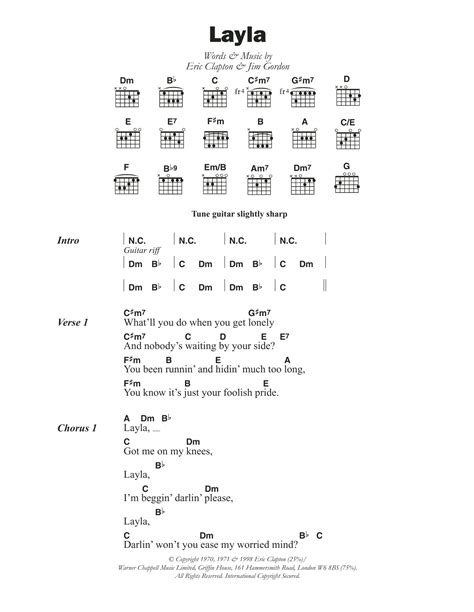 eric clapton layla guitar chords.